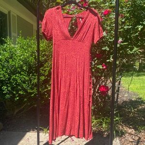 Free People Leopard Print Red Dress